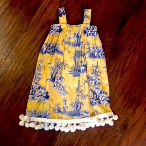 Custom Girls Toile Dress Sz 2